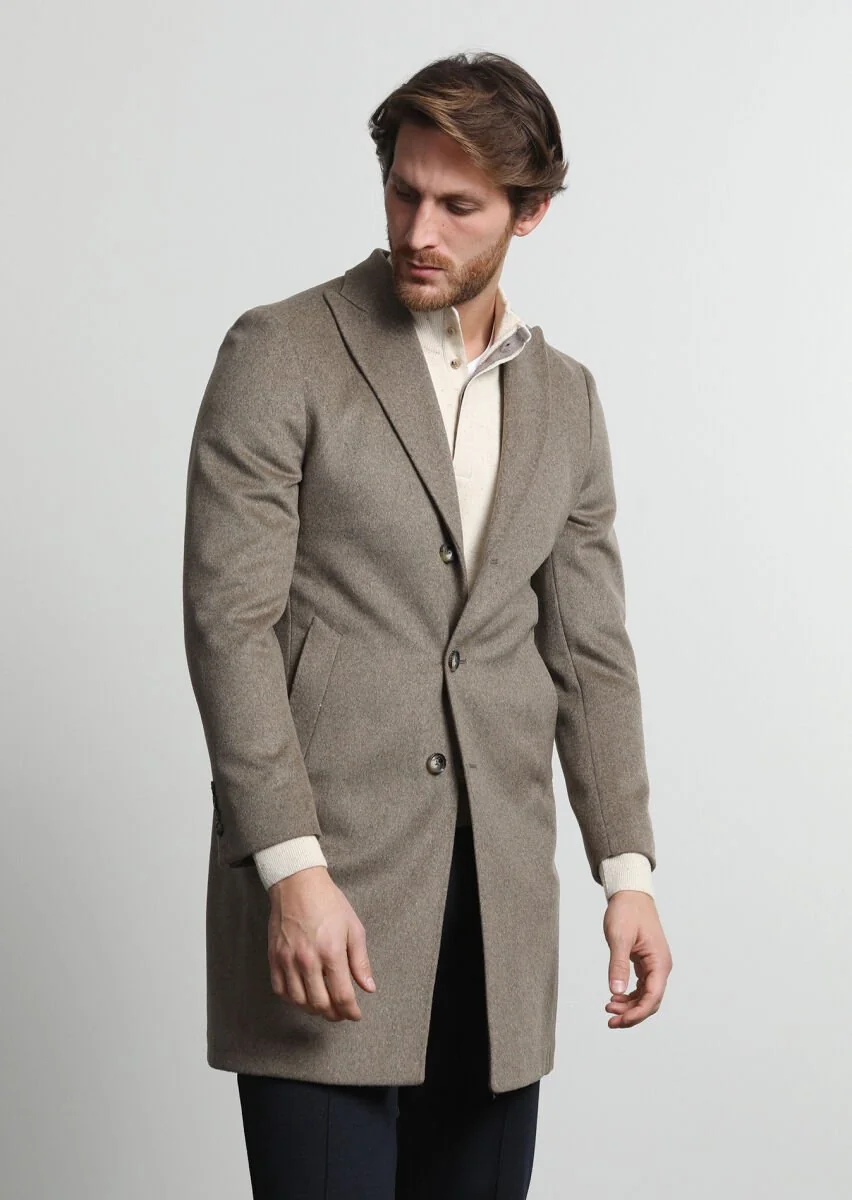 Beige Weaving Overcoat - 3
