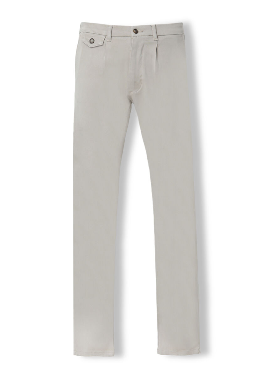 Beige Weaving Regular Fit Casual Trousers - 5