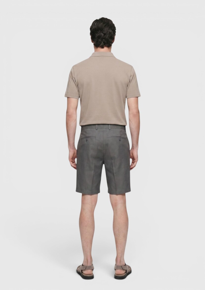 Bej Düz %100 Pamuk T-Shirt - 5
