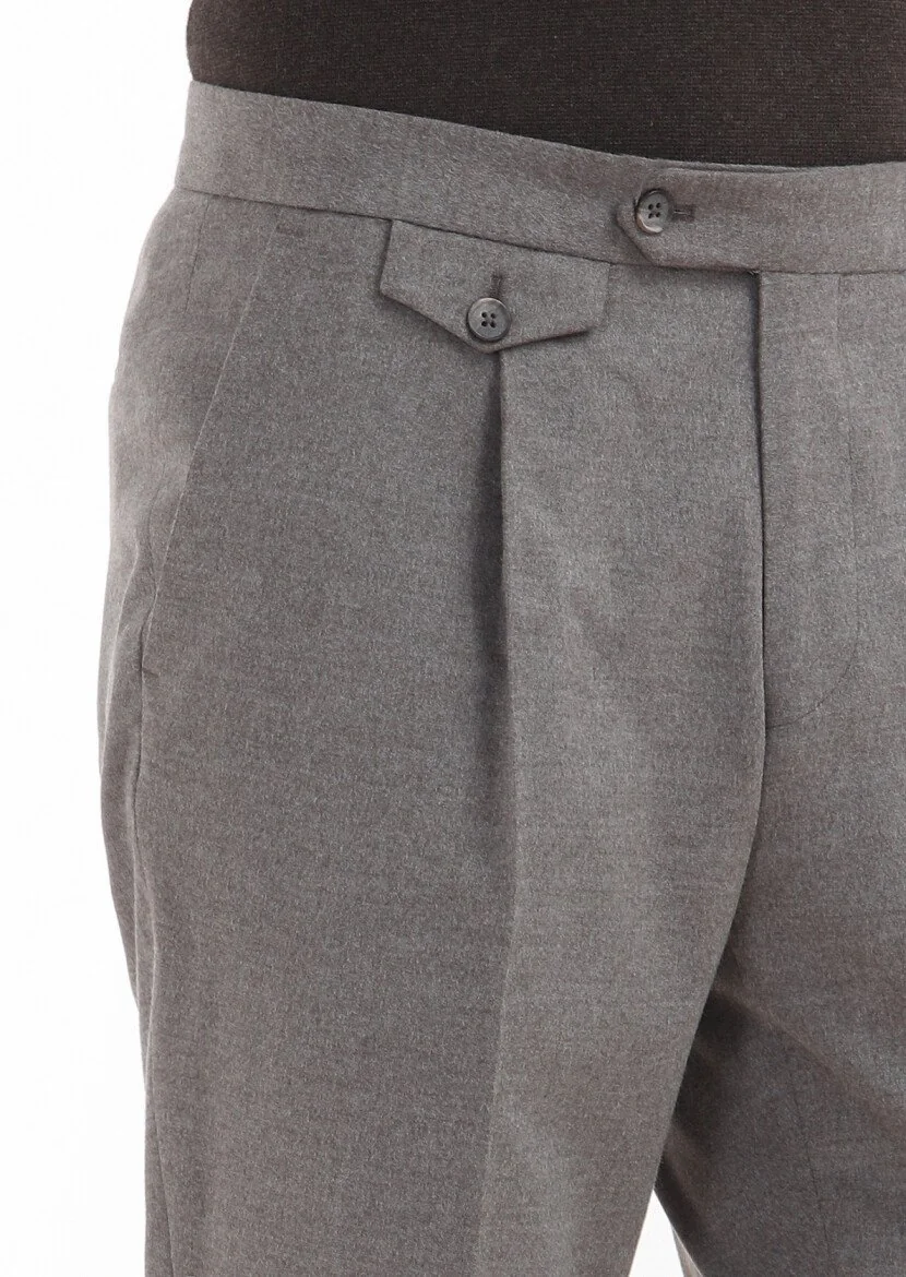 Bej Düz Kumaş Modern Fit Klasik Pantolon - 4