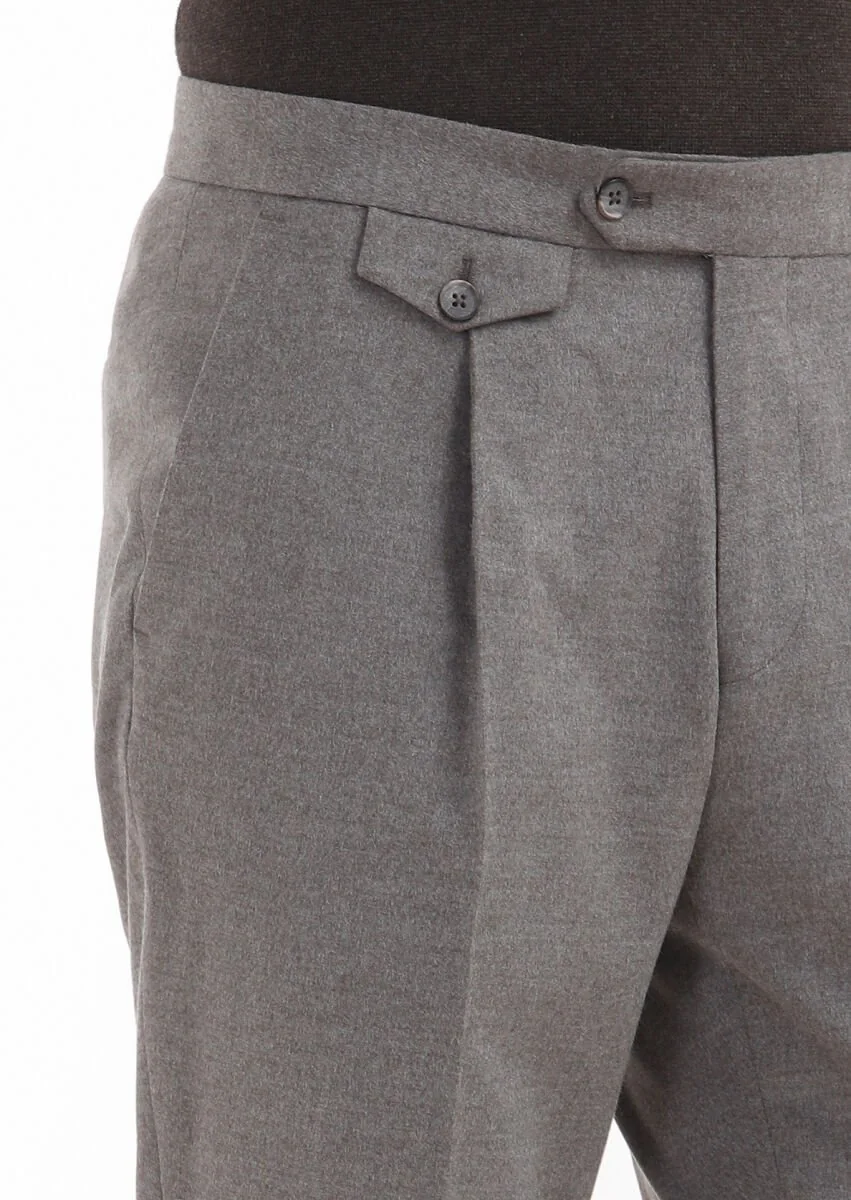 Bej Düz Kumaş Modern Fit Klasik Pantolon - 4