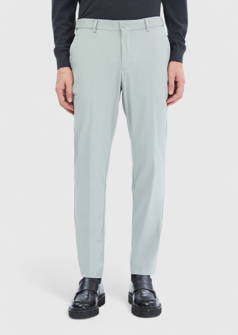 Bej Düz Örme Jogging Fit Casual Pantolon 