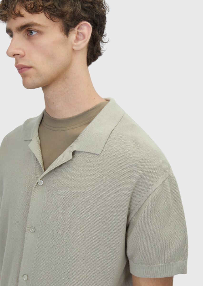 Bej Prinç Örgü İpek Karışımlı Hırka - 4