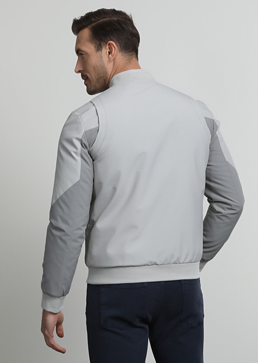 Bej Regular Fit Dik Yaka Casual Dokuma Mont - 4
