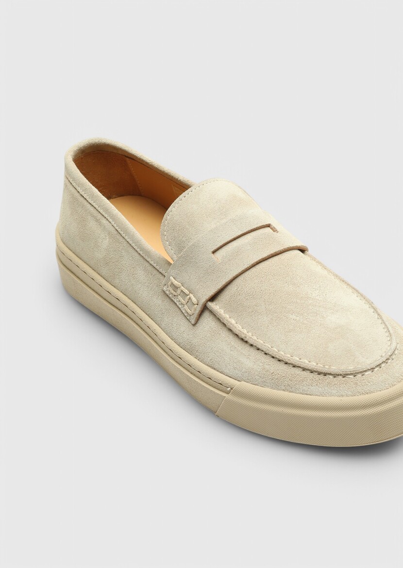 Bej Süet Casual Loafer 