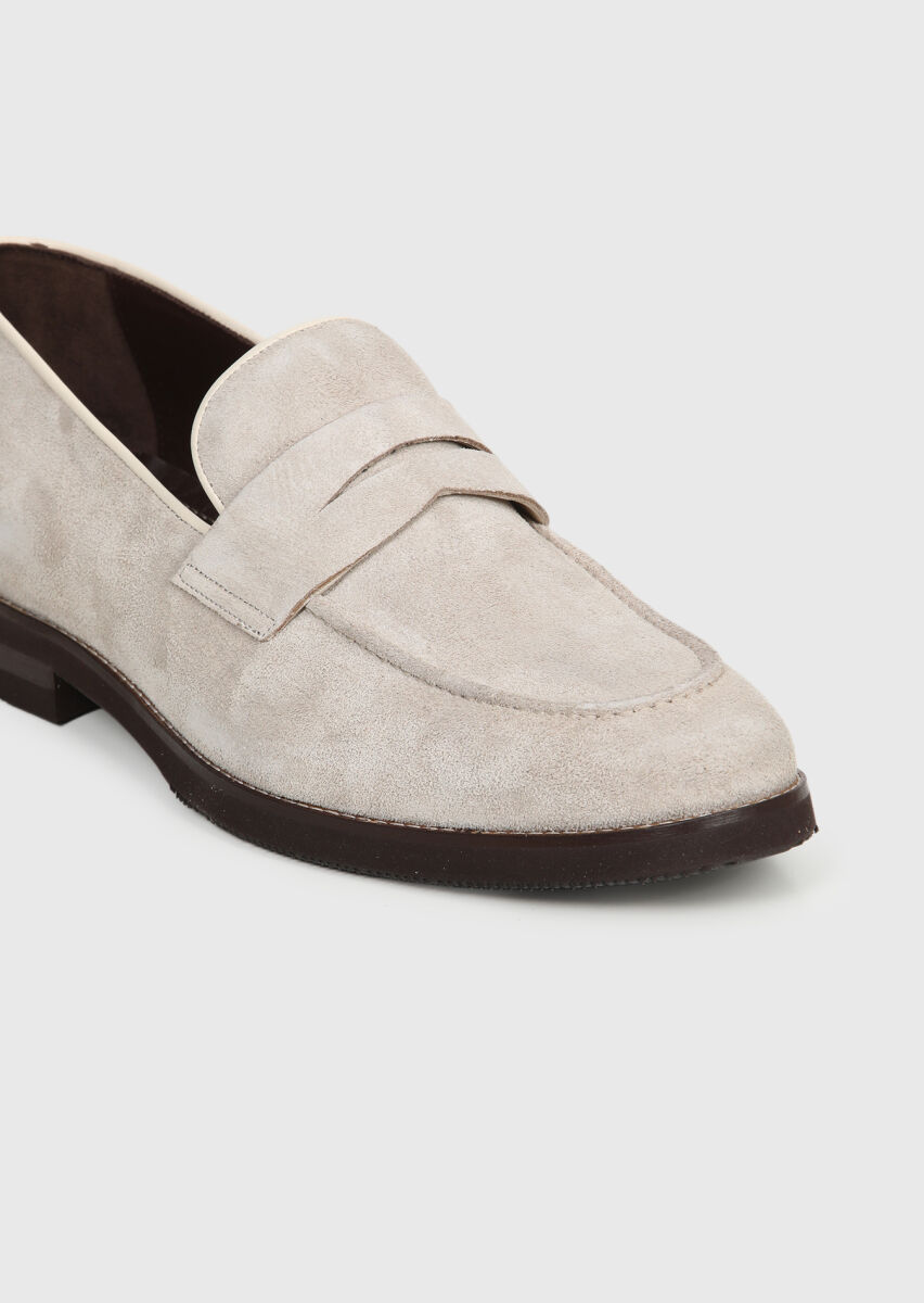 Bej Süet Casual Loafer - 2