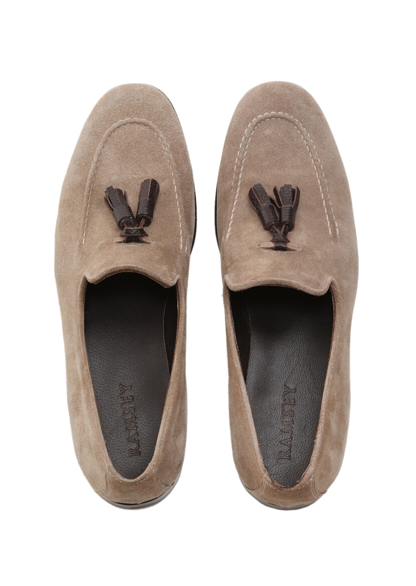 Bej Süet Klasik Loafer - 5