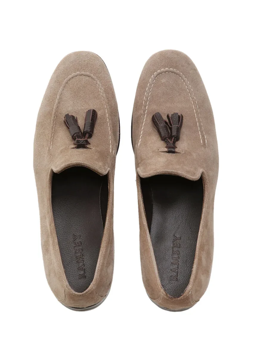 Bej Süet Klasik Loafer - 5