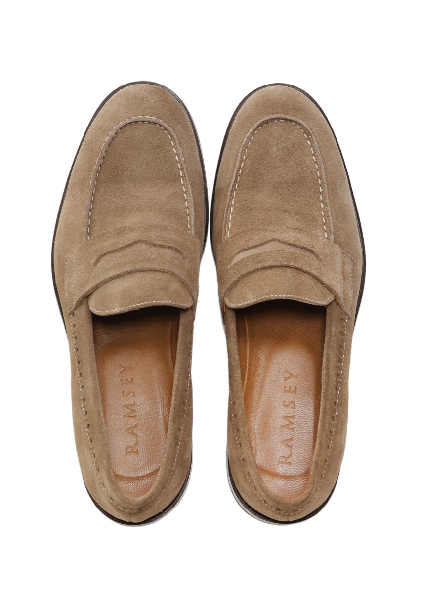 Bej Süet Klasik Loafer - 5
