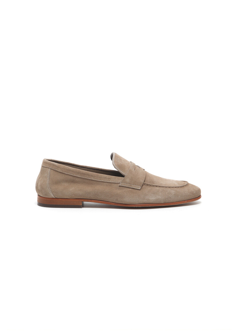 Bej Süet Klasik Loafer - 1