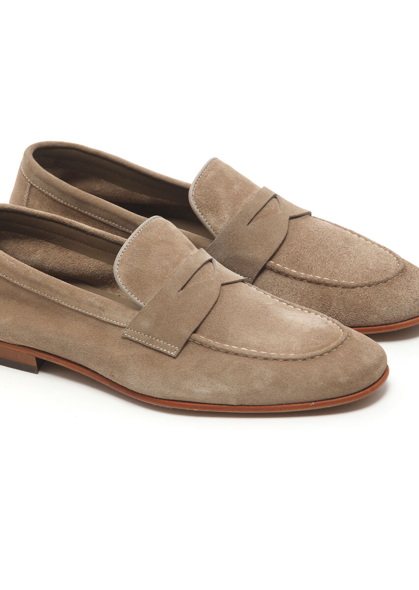 Bej Süet Klasik Loafer - 3