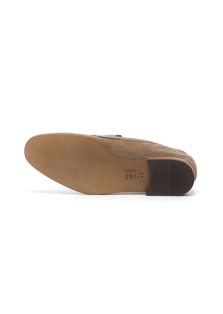 Bej Süet Klasik Loafer - 5