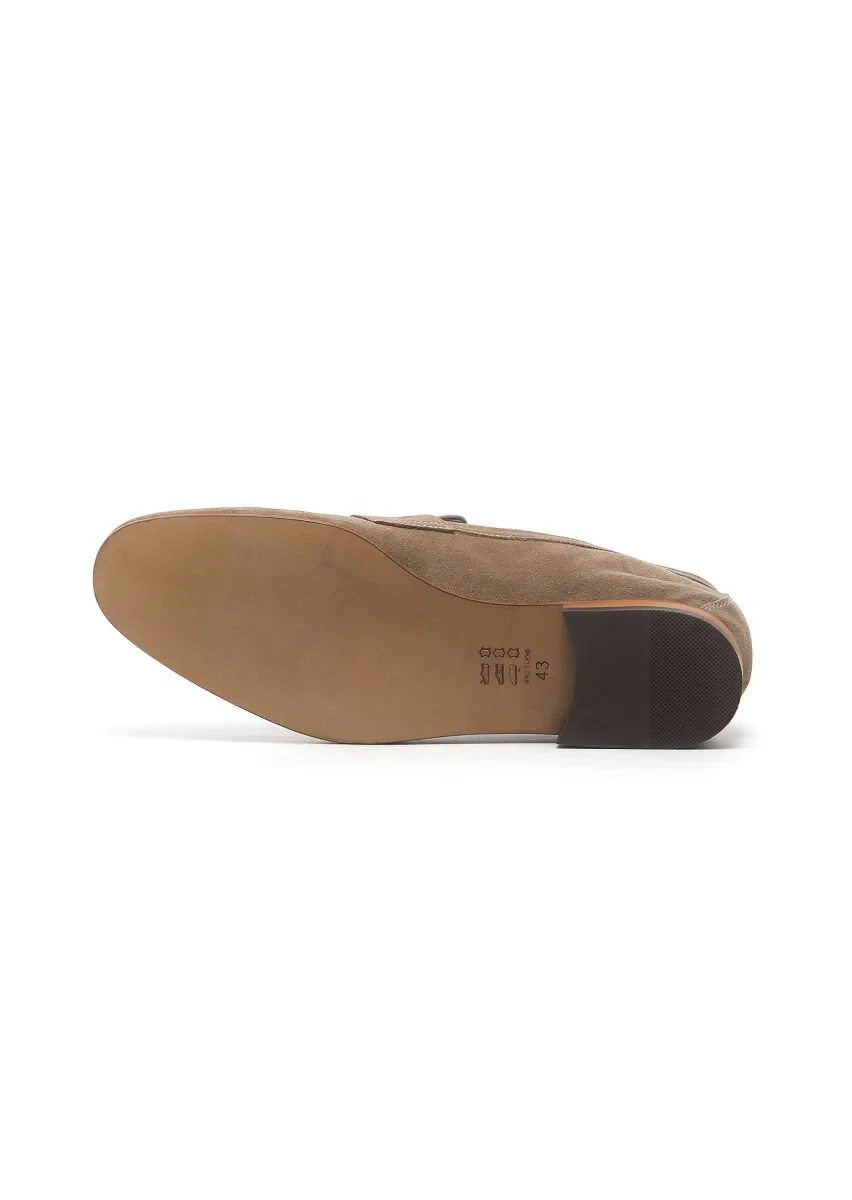 Bej Süet Klasik Loafer - 5