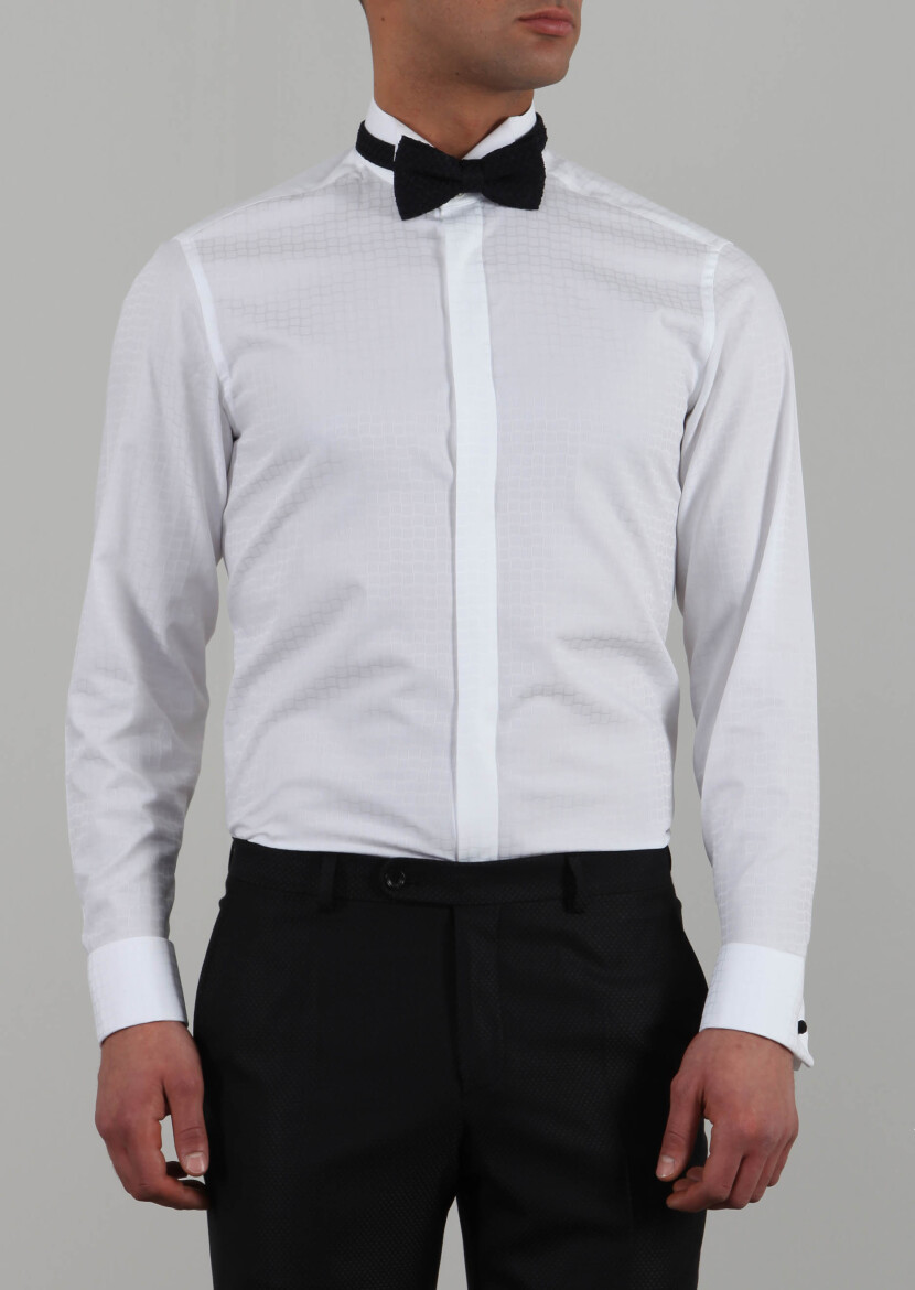 Beyaz %100 Pamuk Gömlek - 1