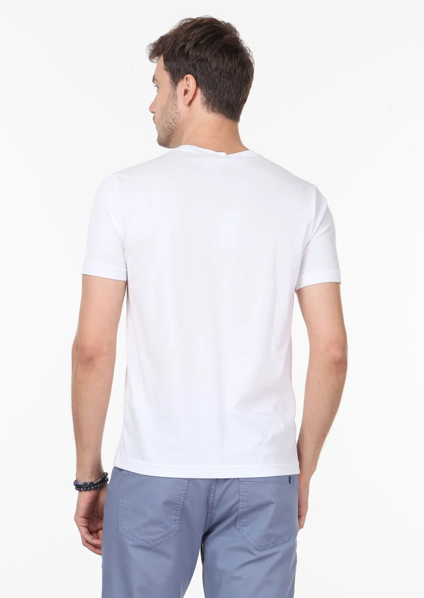 Beyaz %100 Pamuk T-Shirt - 4
