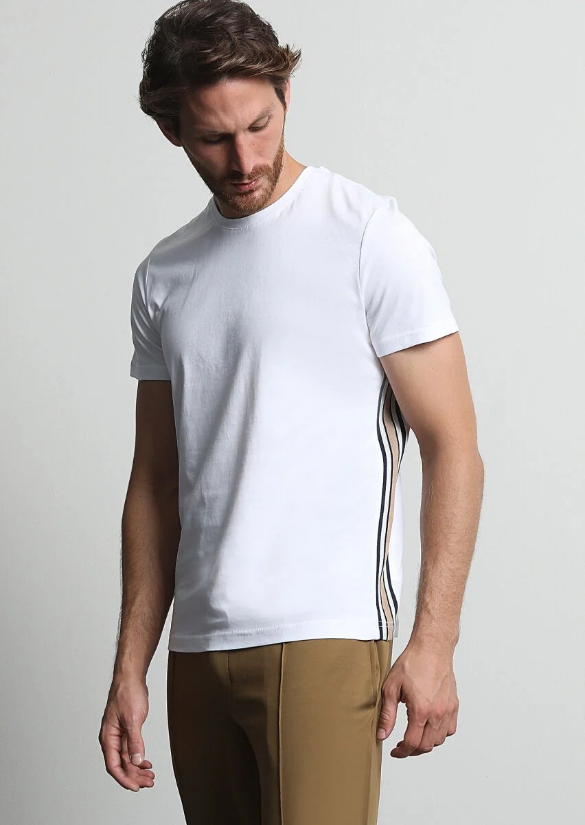 Beyaz %100 Pamuk T-Shirt - 1