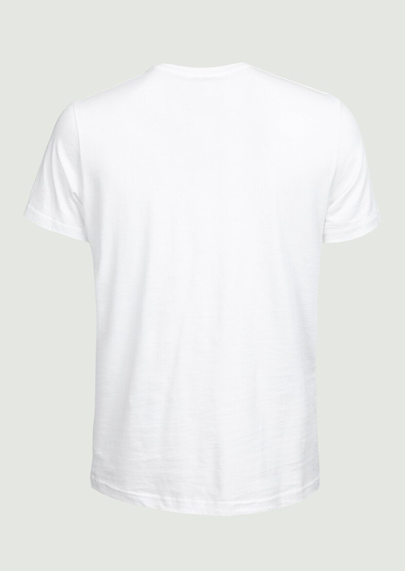 Beyaz %100 Pamuk T-Shirt - 7