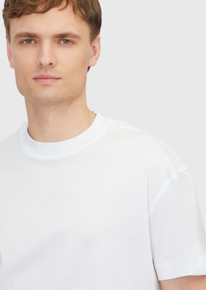 Beyaz %100 Pamuk T-Shirt - 3