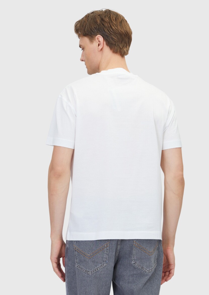 Beyaz %100 Pamuk T-Shirt - 5