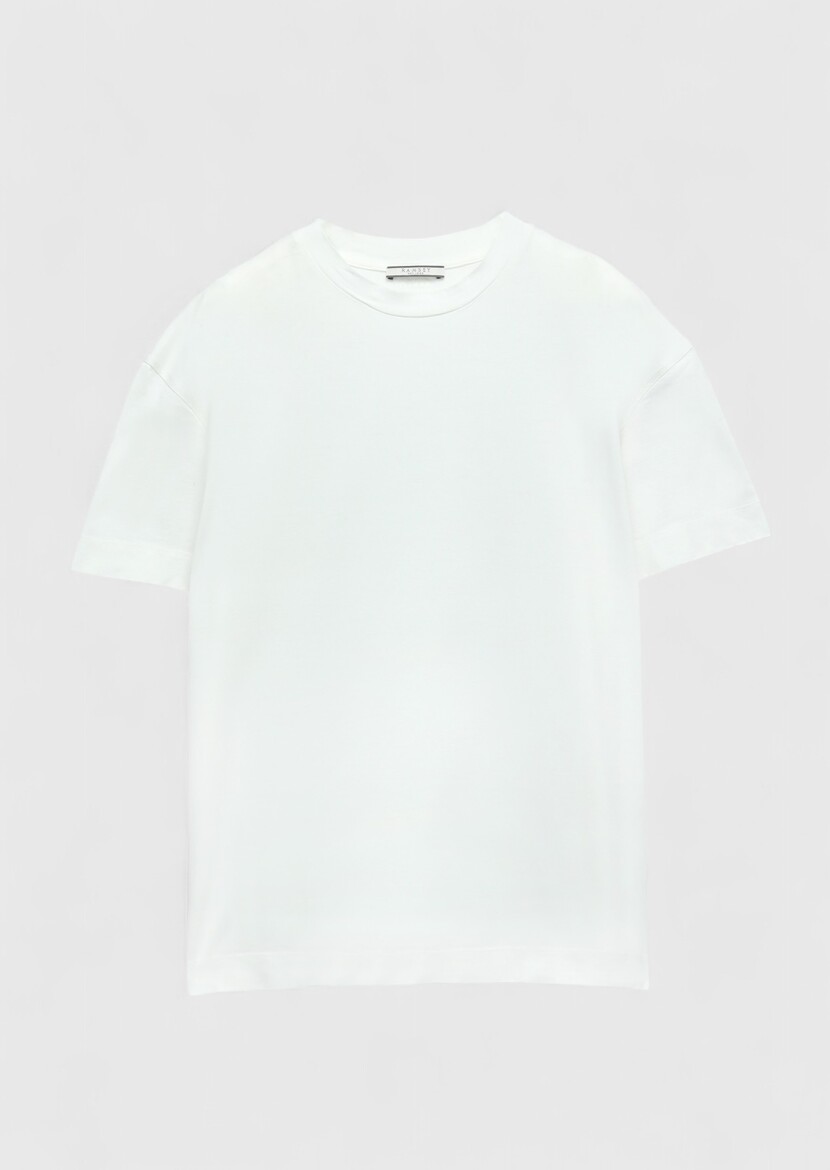 Beyaz %100 Pamuk T-Shirt - 6