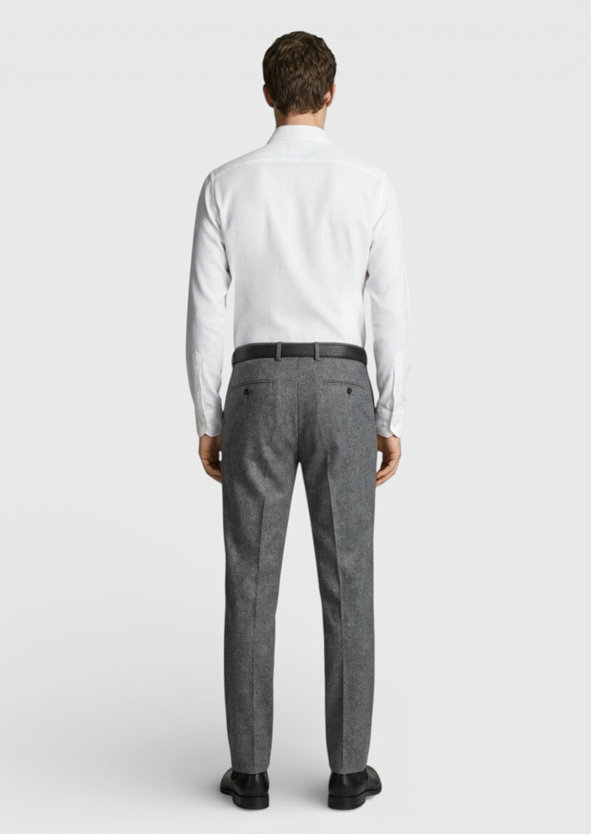 Beyaz Düz Casual Fit Casual %100 Pamuk Gömlek - 4