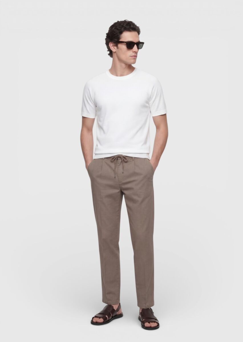 Beyaz Düz Örgü İpek Karışımlı Triko - 2