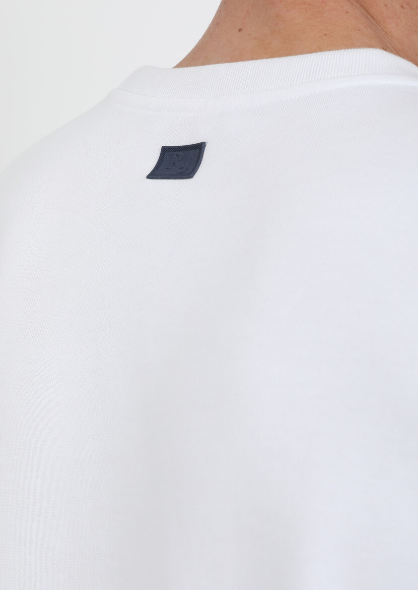 Beyaz Düz Sweatshırt - 5
