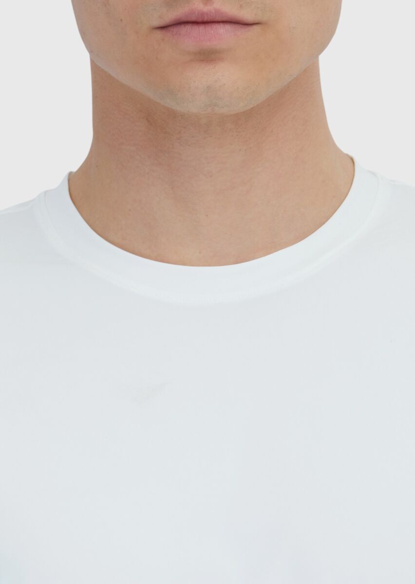 Beyaz Düz T-Shirt - 4