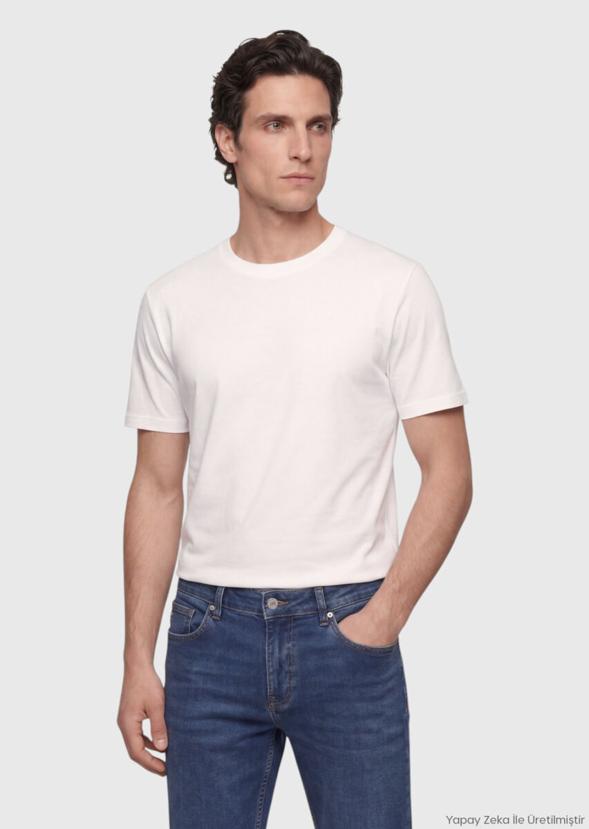 RAMSEY Beyaz Düz T-Shirt