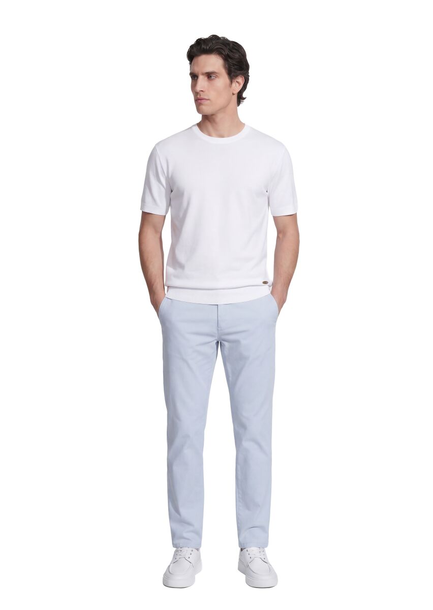 Beyaz Jakarlı %100 Pamuk T-Shirt - 3