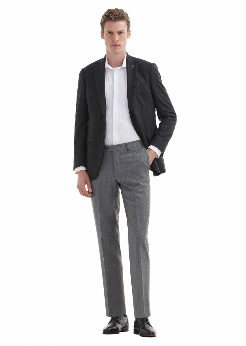 Beyaz Mikro Slim Fit Uzun Casual %100 Pamuk Gömlek - 3
