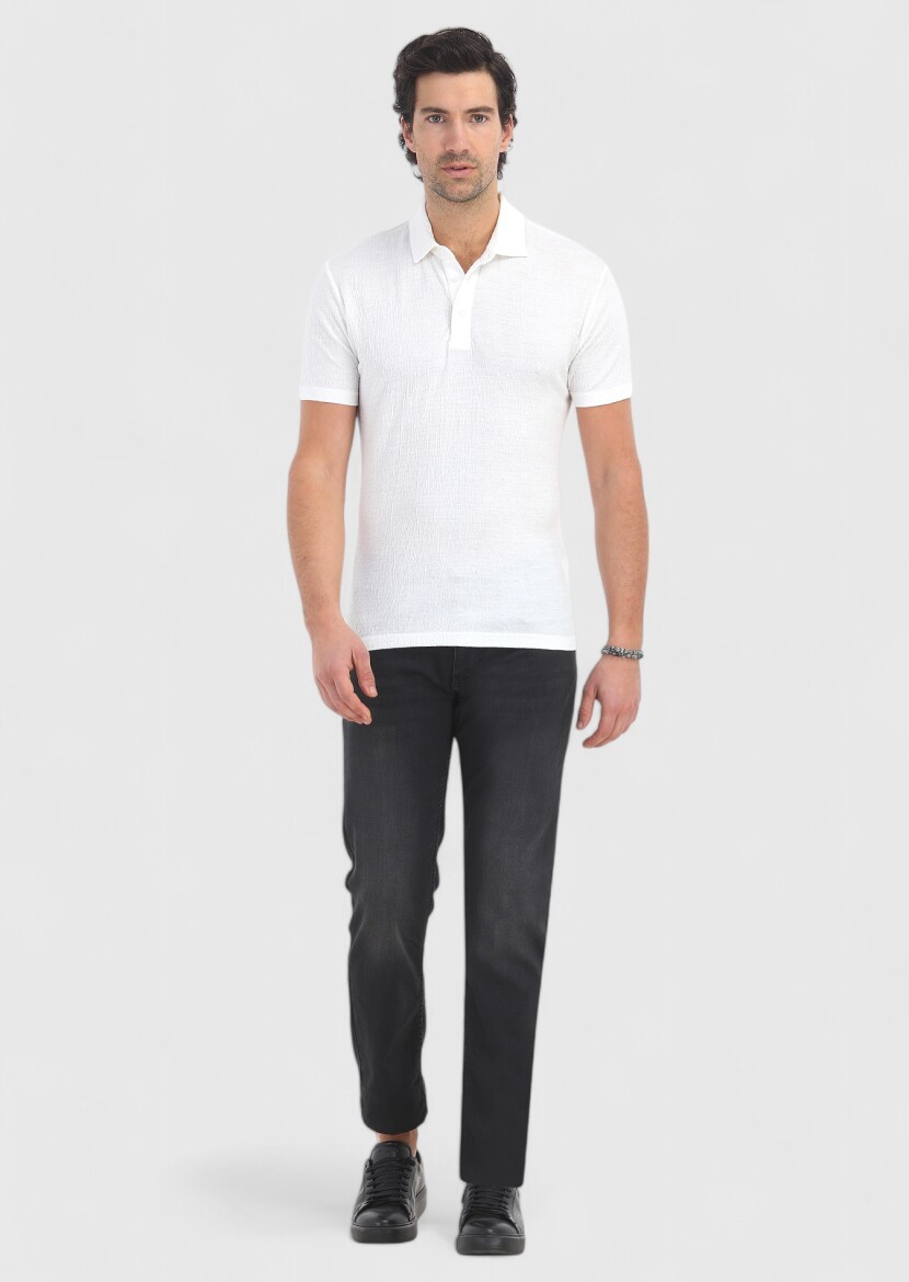 Beyaz Polo Yaka T-Shirt - 1