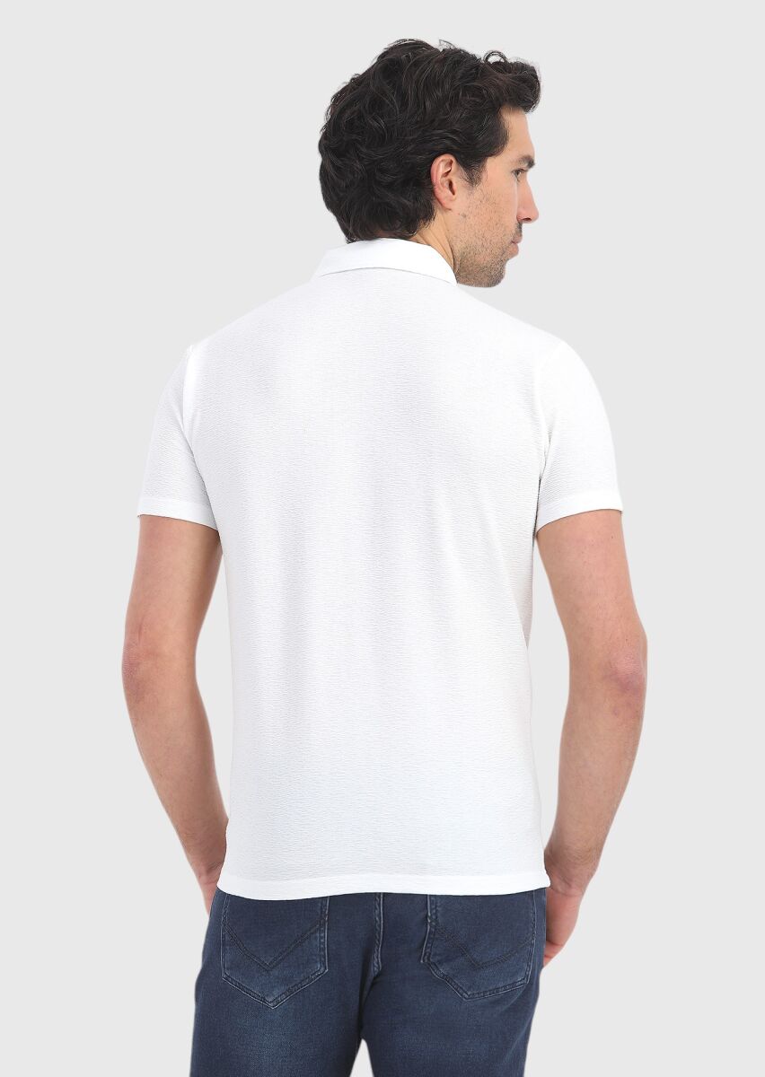 Beyaz Polo Yaka T-Shirt - 4