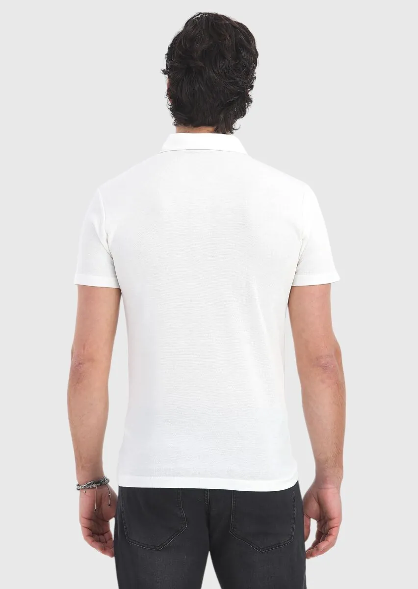 Beyaz Polo Yaka T-Shirt - 4