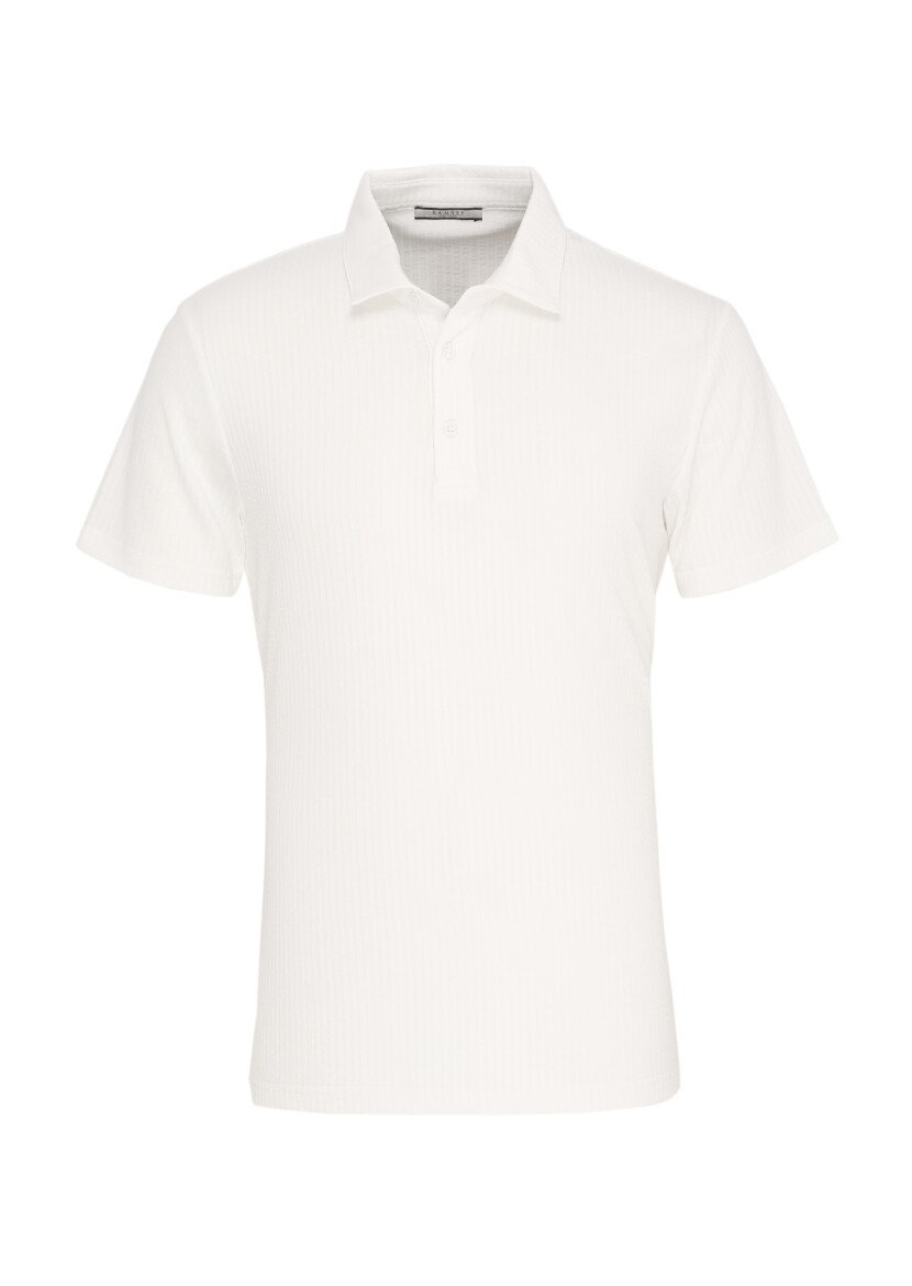 Beyaz Polo Yaka T-Shirt - 1