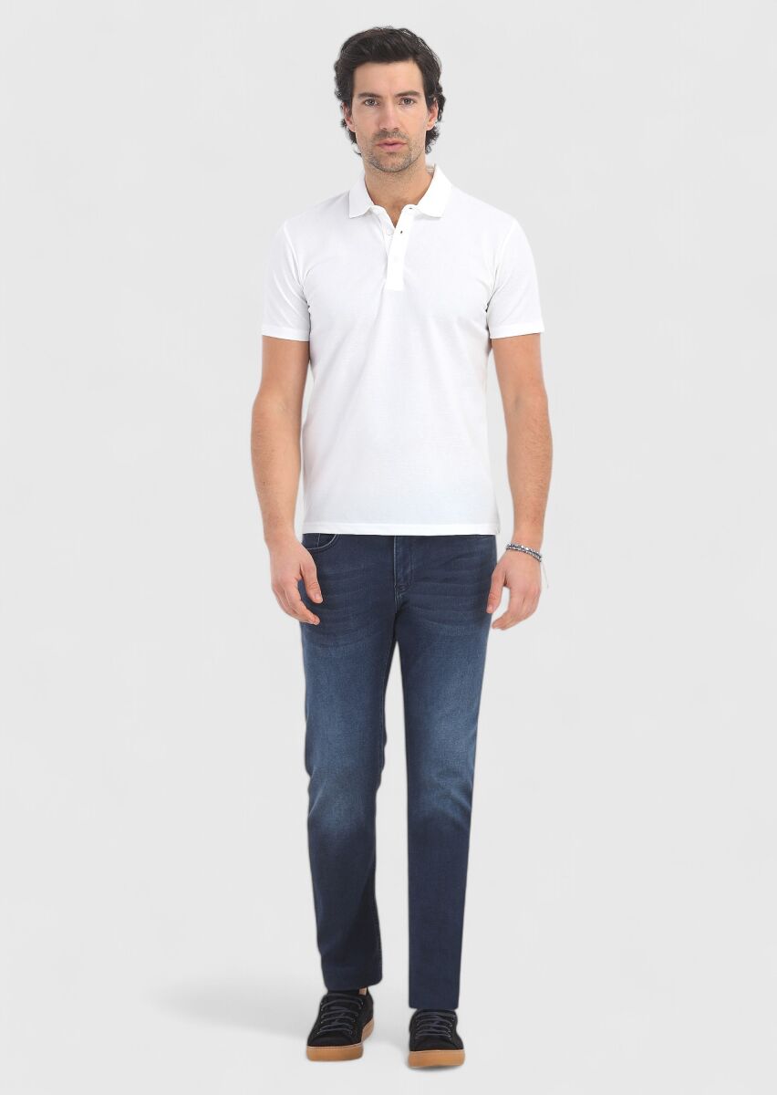 Beyaz Polo Yaka T-Shirt - 1