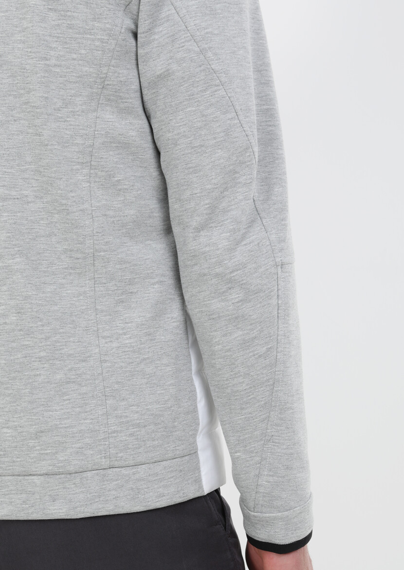 Beyaz Regular Fit Dik Yaka Denim Dokuma Mont - 6