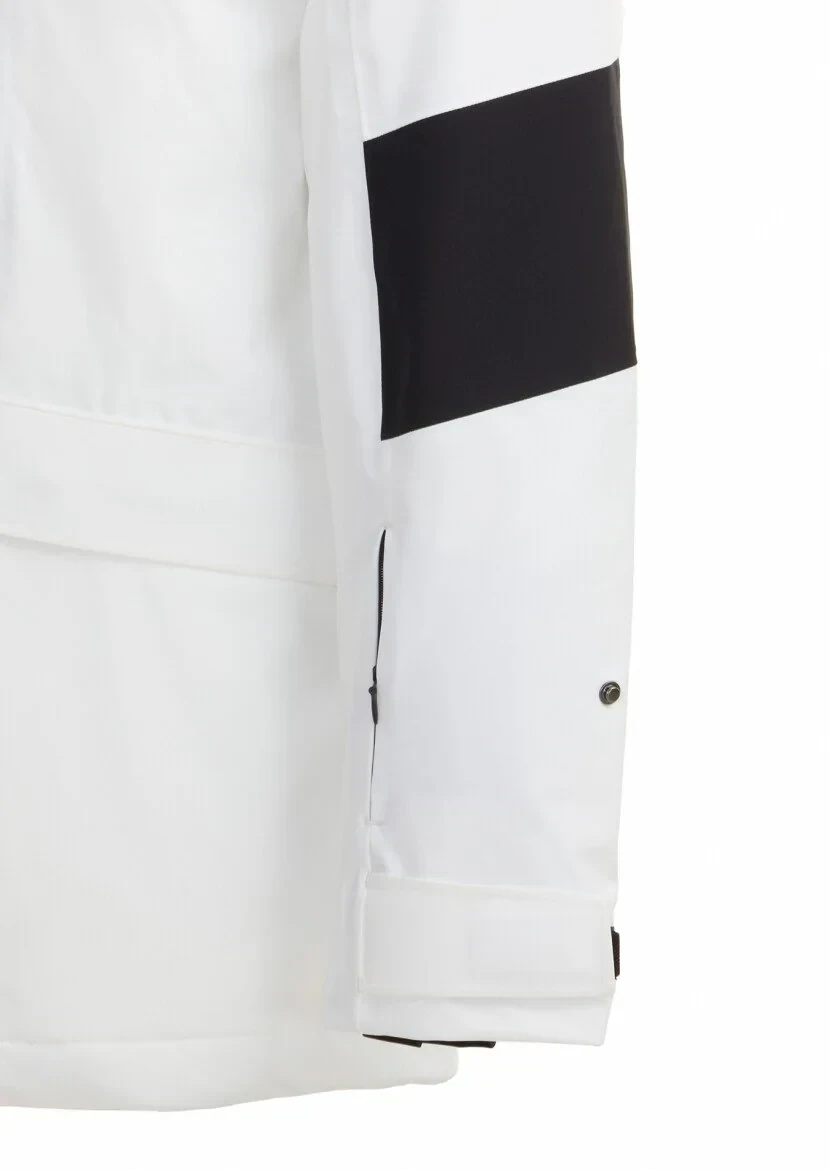 Beyaz Regular Fit Kapüşonlu Casual Dokuma Kaban - 6