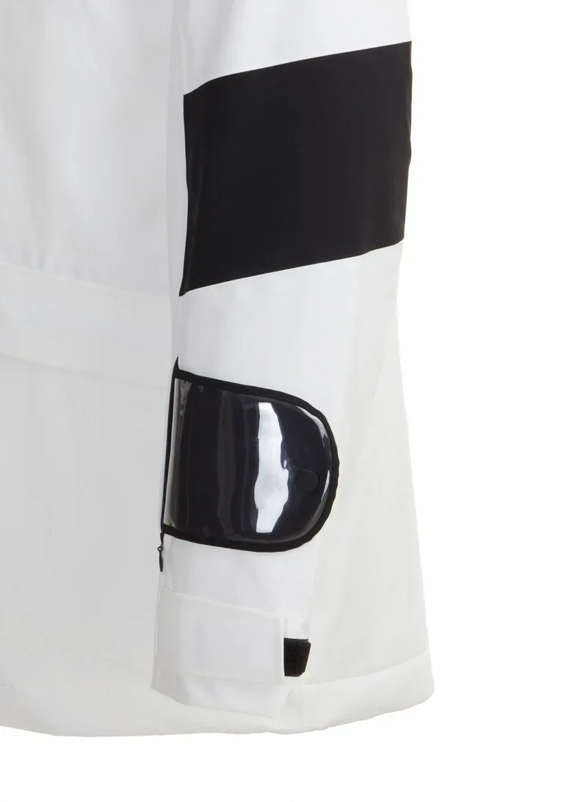 Beyaz Regular Fit Kapüşonlu Casual Dokuma Kaban - 7