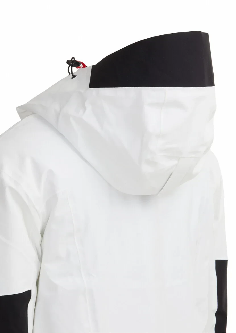 Beyaz Regular Fit Kapüşonlu Casual Dokuma Kaban - 12