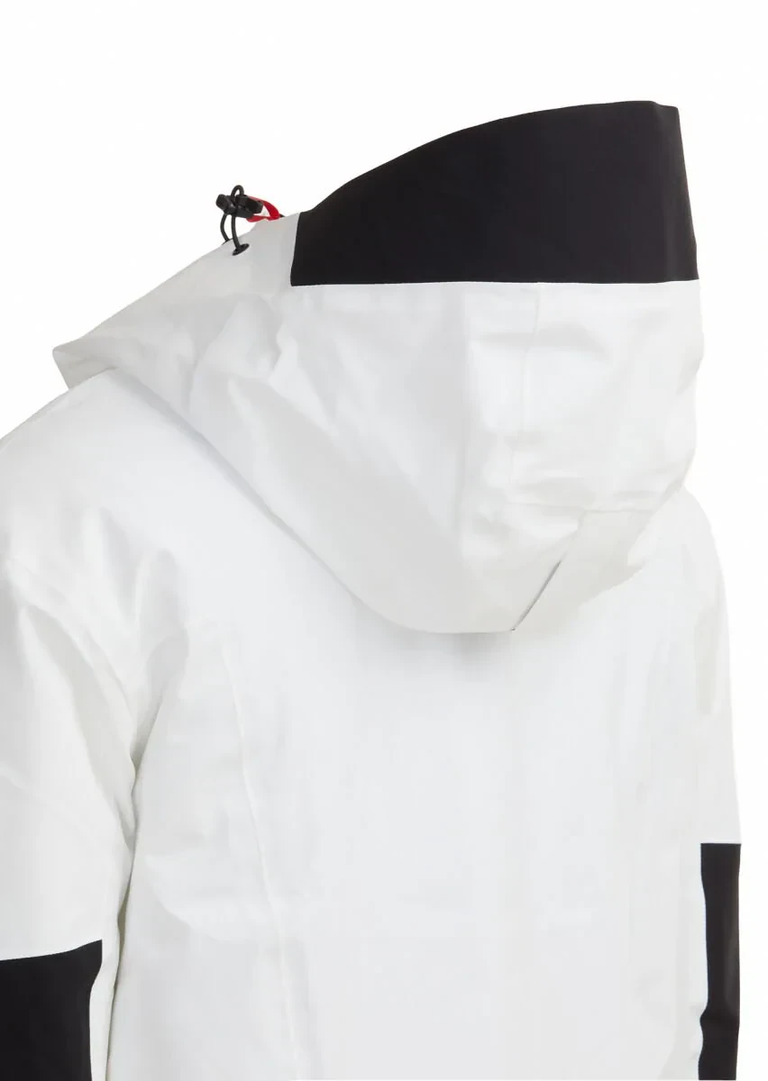 Beyaz Regular Fit Kapüşonlu Casual Dokuma Kaban - 12