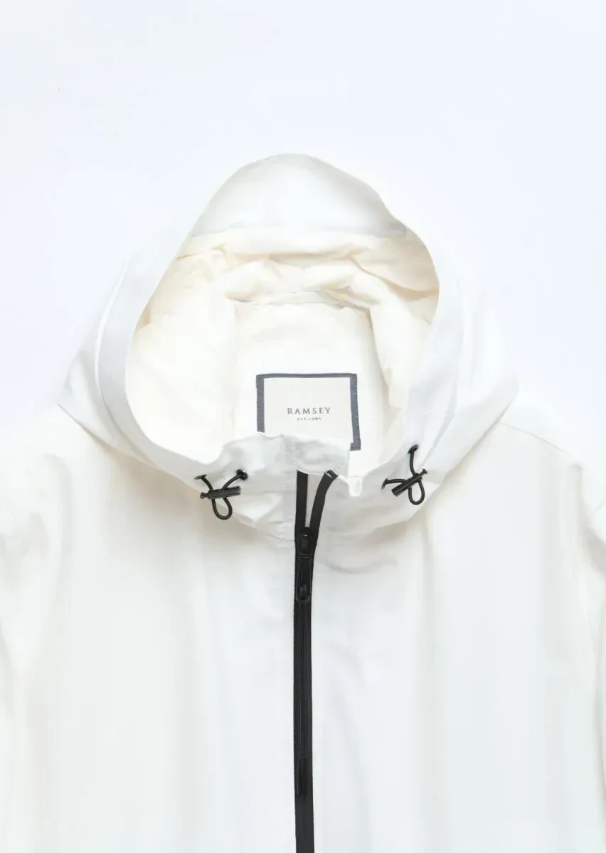 Beyaz Regular Fit Kapüşonlu Casual Dokuma Mont - 7