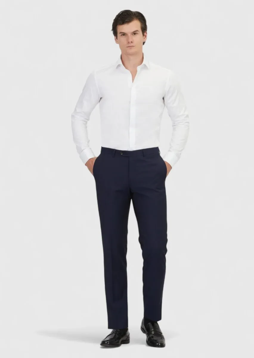 Beyaz Slim Fit Dokuma Klasik %100 Pamuk Gömlek - 2