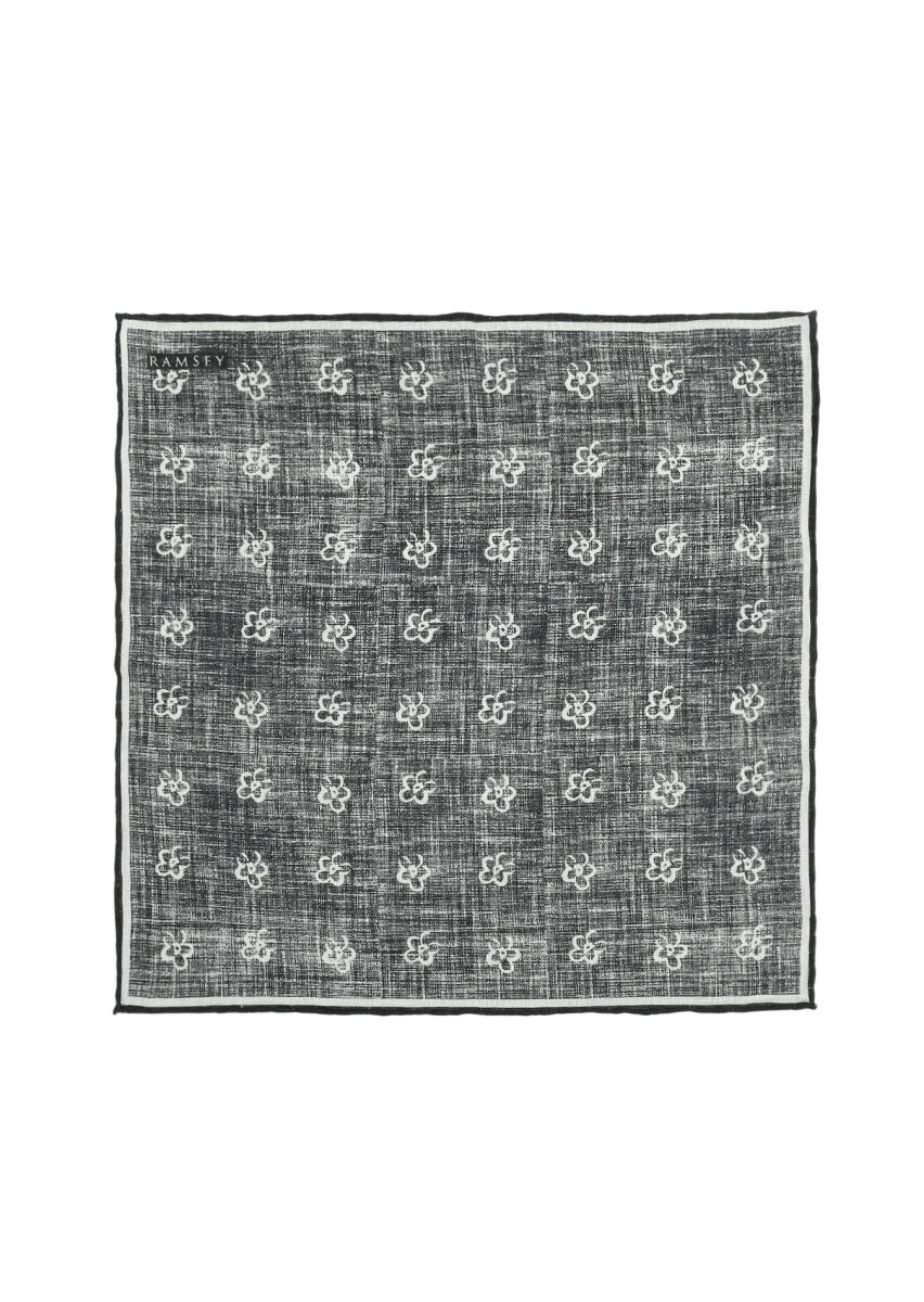Black %100 Keten Handkerchief - 1