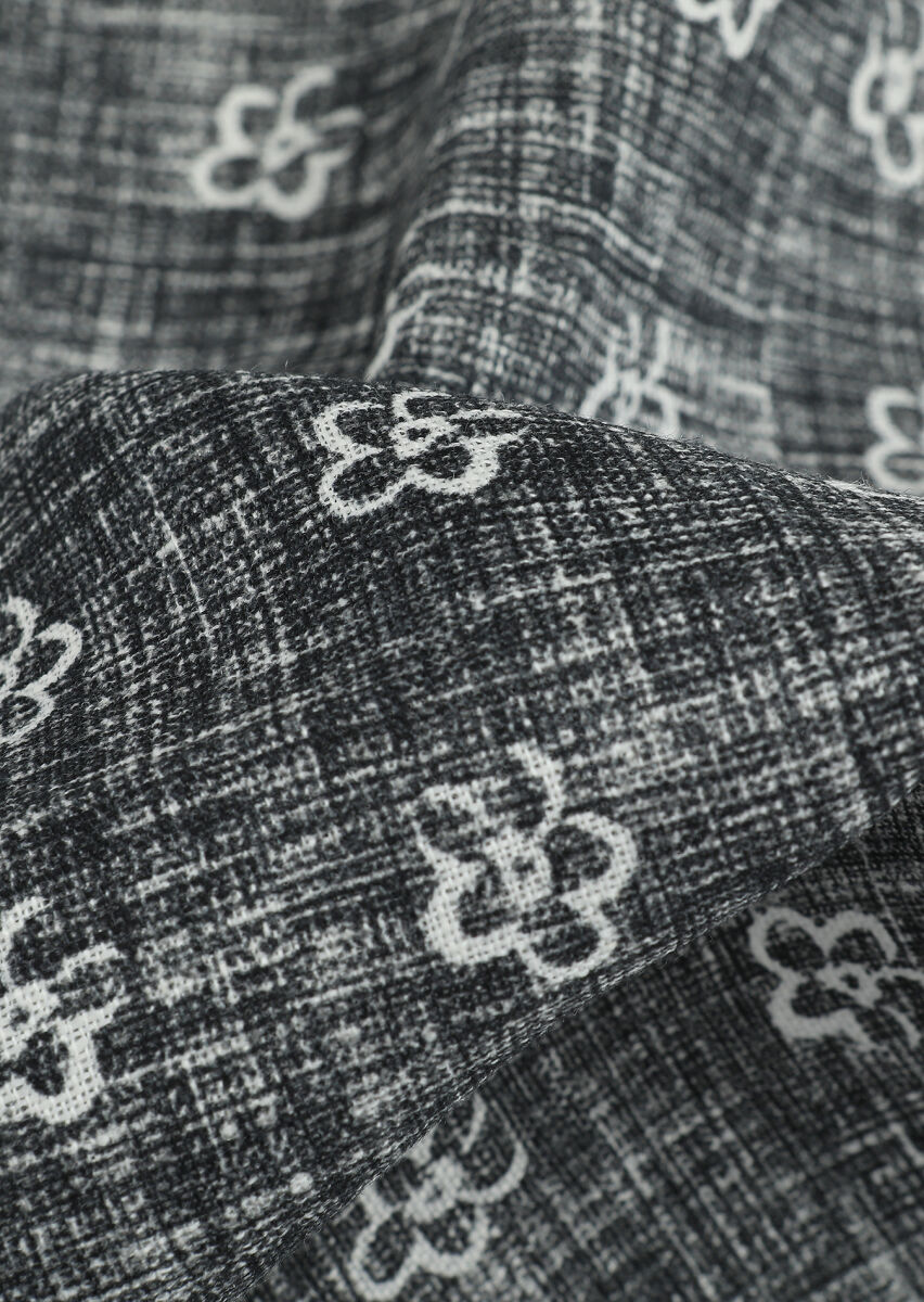 Black %100 Keten Handkerchief - 2