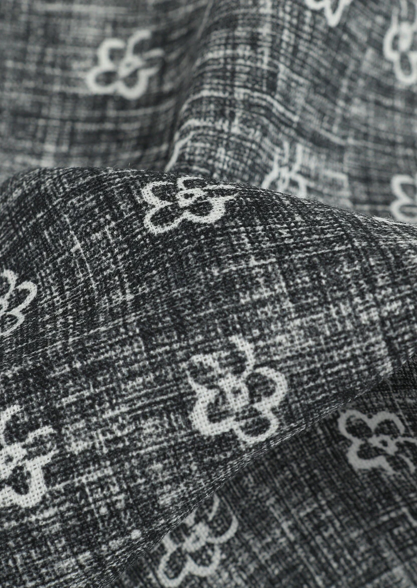 Black %100 Keten Handkerchief 