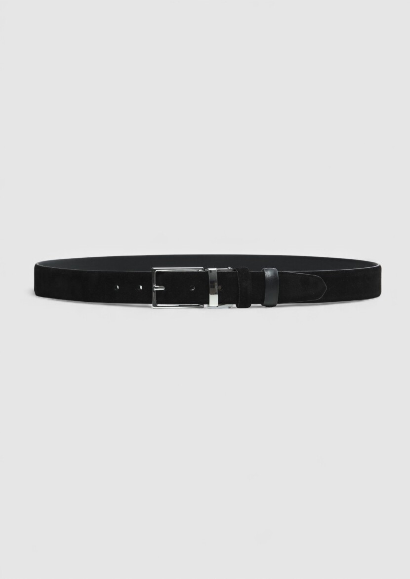 Black %100 Leather Belt - RAMSEY