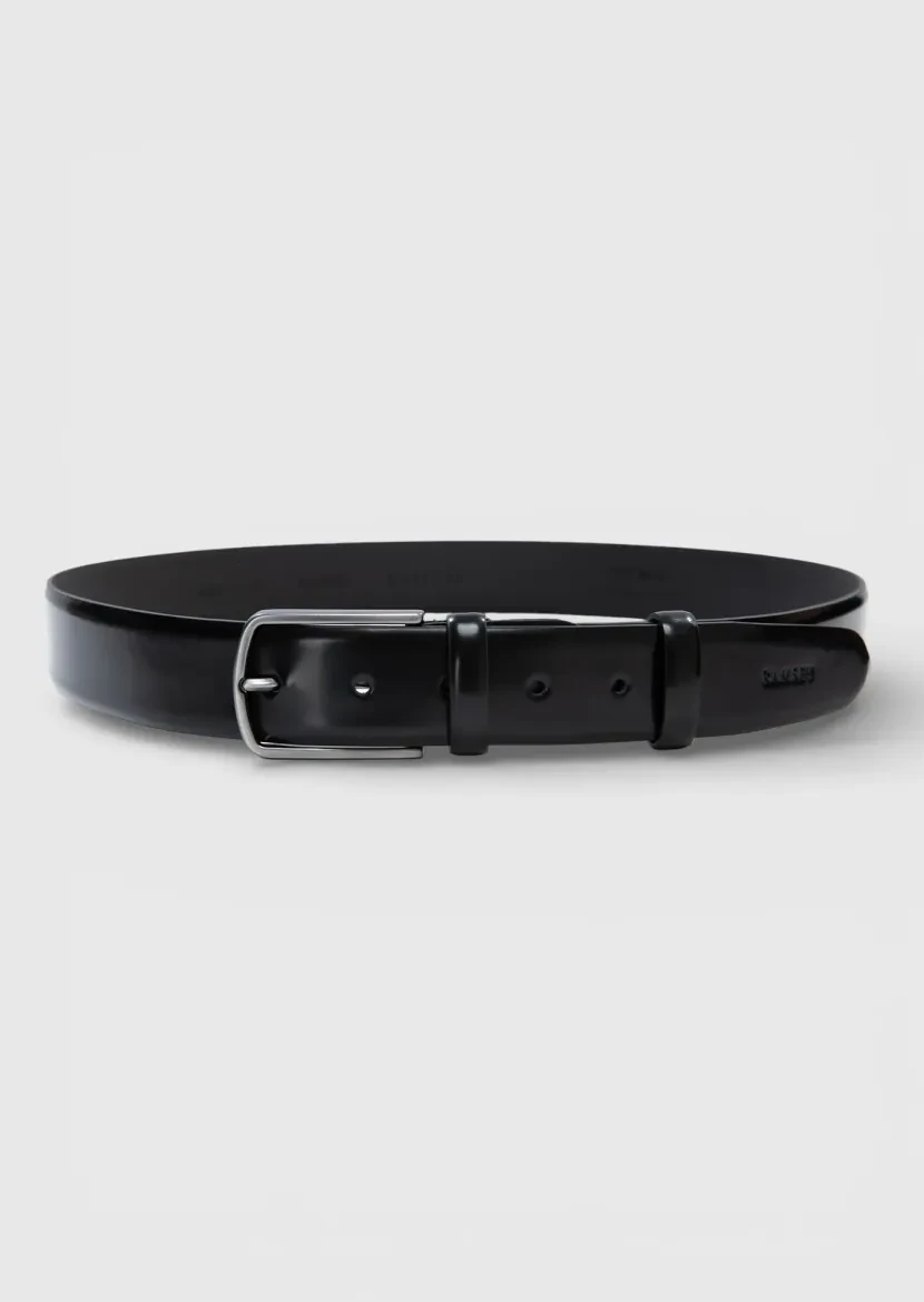 Black %100 Leather Belt - RAMSEY