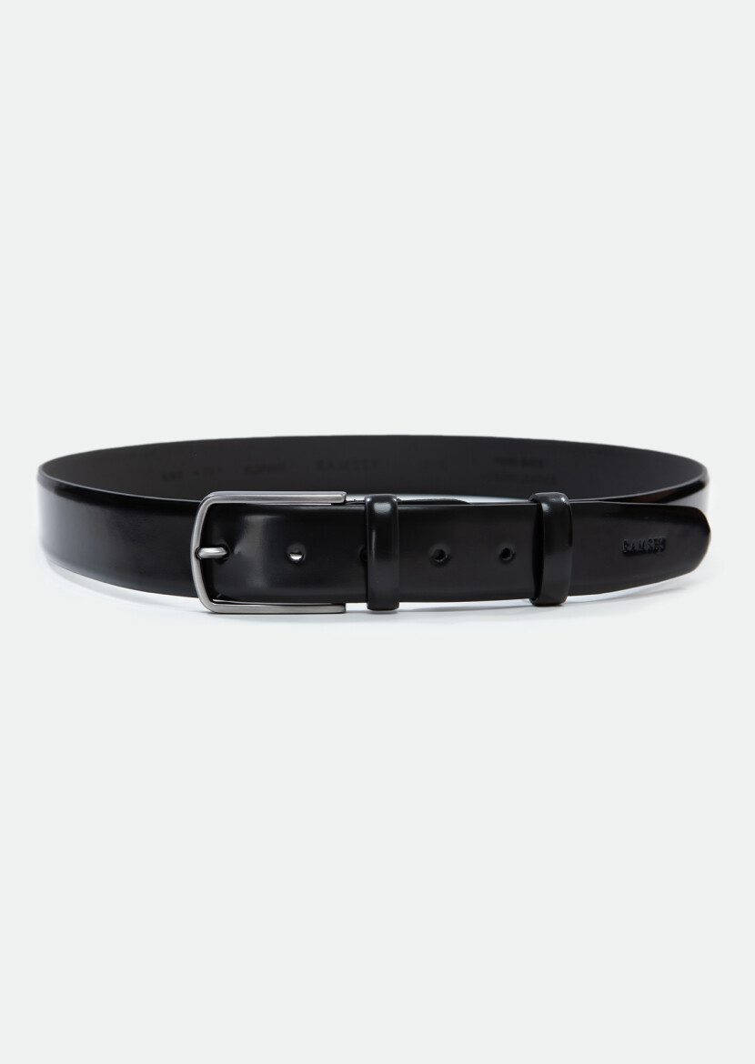 Black %100 Leather Belt - RAMSEY