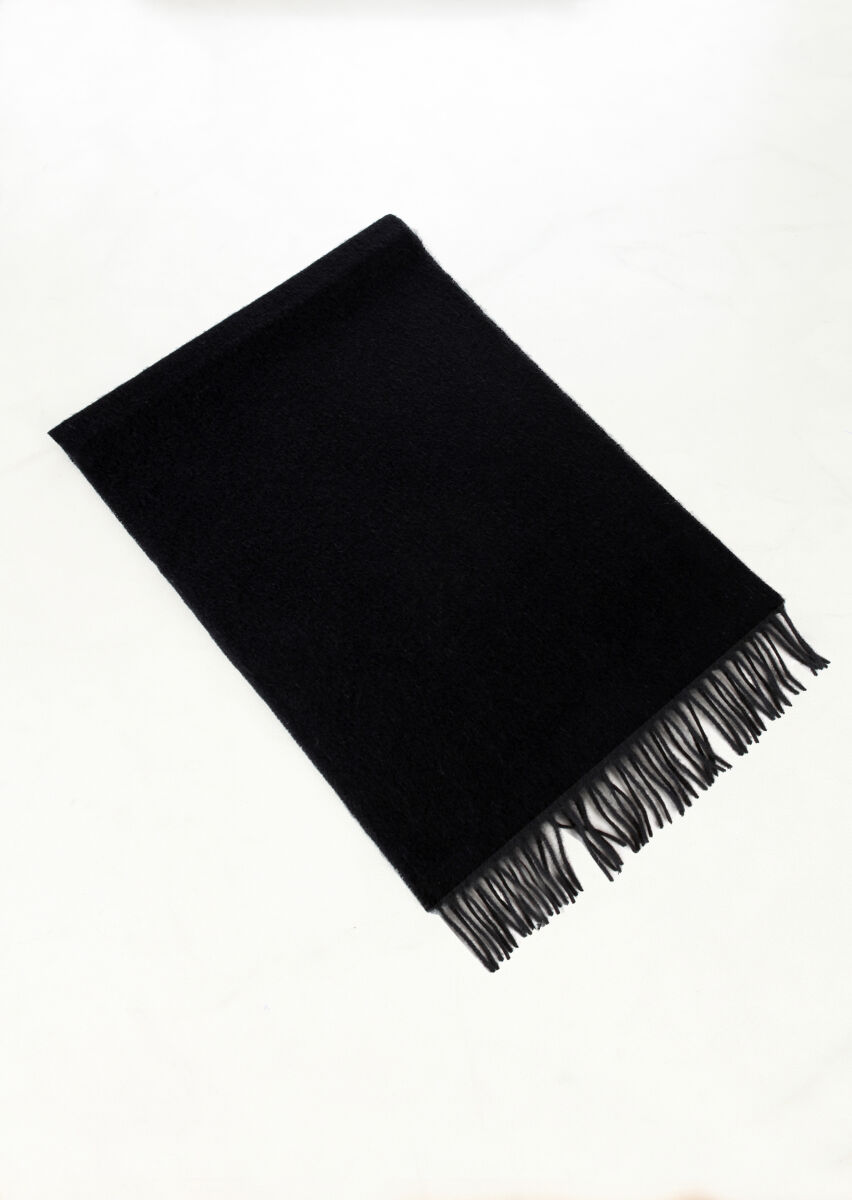Black %100 Yün Scarf - 1